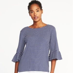 Old Navy Womens Relaxed Crinkle-Jersey Bell-Sleeve